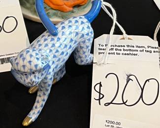 Herend Blue Fishnet Monkey