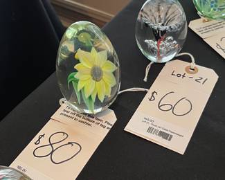 Daum and Orient and Flume Paperweights