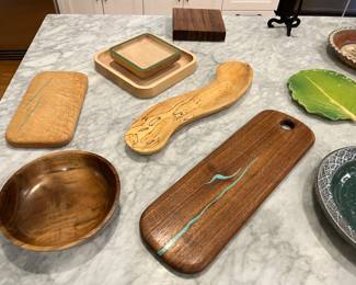 Artisan Turquoise Inlaid Cheese Boards