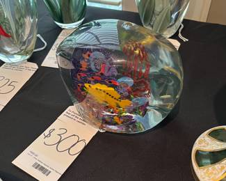 Chris Heilman Aquatic Series Large Glass Paperweight