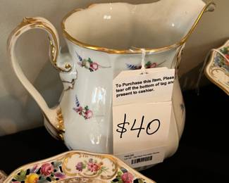 Old Paris Porcelain Pitcher