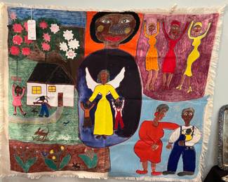 Large Addie James Tapestry Folk Painting