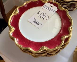 Coalport Athlone Maroon Plates