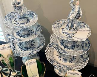 Meissen Blue Onion 3 Tier Tazzas