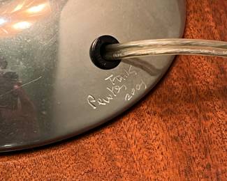 Signature to Pewter Lamp