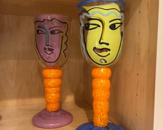 Bernstein Art Glass Goblets