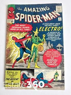 Vintage 1964 The Amazing Spider-Man Comic Volume 1, #9 Appearance of Electro