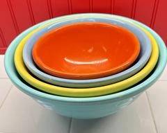 Vintage Pacific Solid Multi-Colored Nesting Bowls