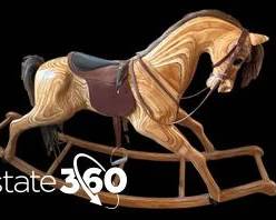 Gorgeous Vintage Relko Handcrafted Chestnut Rocking Horse from New Zealand