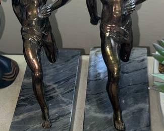 Pair bronze Running statues Bookends