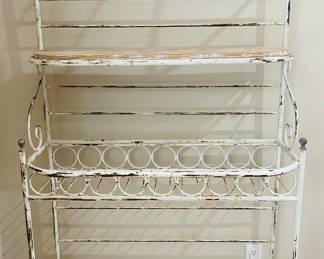 Super Cool Solid Brass Bakers Rack with Butcher Block Shelves