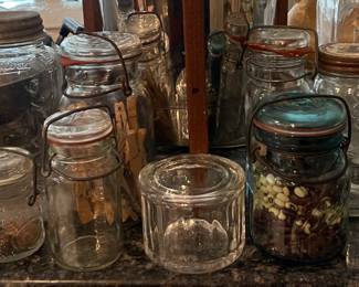 Large Collection Of Vintage Jars with Lids