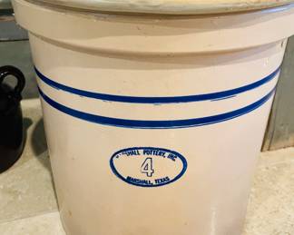 RARE!!! Vintage #4 Marshall Pottery Crock with Original Lid