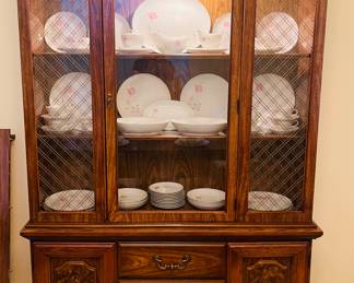 Beautiful Matching China Cabinet with (3) Drawers and (2) Doors for Flatware & Linen Storage 