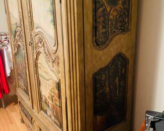 Side View of Lovely Hand Painted Armoire