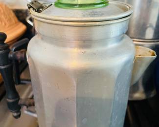 Rare Vintage Perculator Coffee Pot with Uranium Top