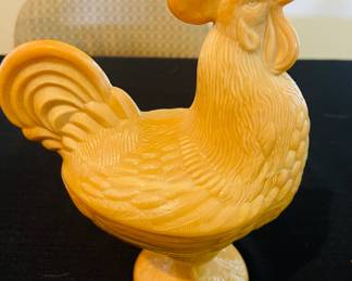 L.E. Smith Slog Glass Rooster Candy Dish