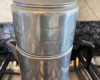  (2)  Vintage  Drip-O-Lator Aluminum  Coffee Pots