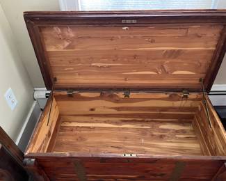 Interior of cedar chest