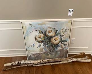 Original Signed Painting, Birch Branches