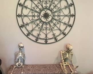 1998 The Paper Magic Group Pumpkin,  Leaf Upholstered Bench, Skeletons, Magic Power Co. Pumpkin
