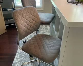 Swivel Fabric and Chrome Stools
