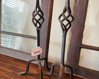 Wrought Iron Pair Candleholders