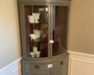 Vintage Drexel Painted Corner Cabinet
