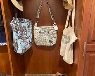 purses, hats, shoes