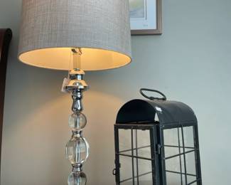 Costco Dressers and Side Table, Crystal Table Lamp (B)