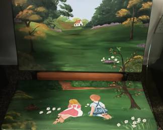 Student school desk vintage painted