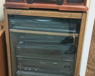 Technics stereo available but not retro radio on top of cabinet