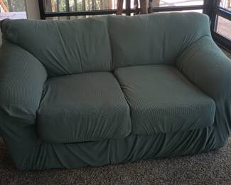 Leather loveseat is peeling, cover.makes usable again