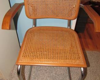 vintage cane wood and metal armchair - great condition!