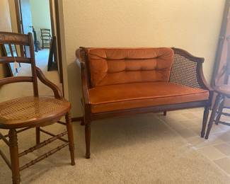 bench settee with two matching chairs