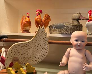 ANTIQUE DUCK DECOY, CHICKENS! 