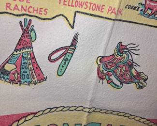 Vintage state tablecloths.  Montana 