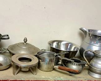 Much brass, copper and pewter