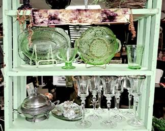 Much glassware and art glass.