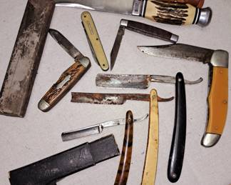 Vintage razors and knives.