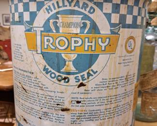 Vintage Hillyard's Chemical Co. "Trophy" wood seal bucket