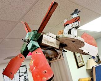 Folk art outdoor whirly gig