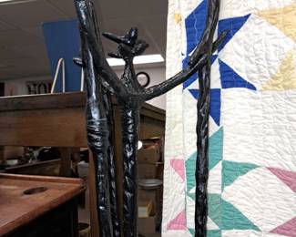 Cool vintage cast iron fireplace set