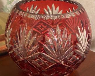 Ruby Flashed Crystal Vase