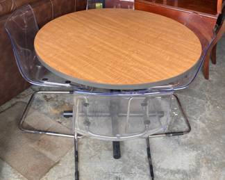 MCM Table with Acrylic Chairs 