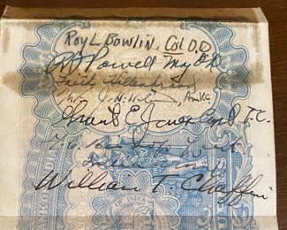 Rupees Bill with Fellow Airmen Signature