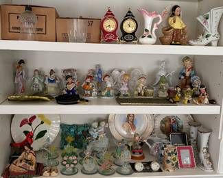 Assorted Clocks, Figurines and Home Decor