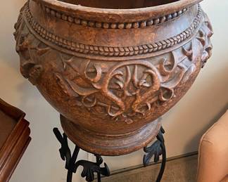 Jardinière with Metal Stand