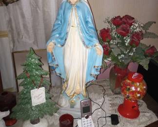 Our Madonna, And Christmas Decor,