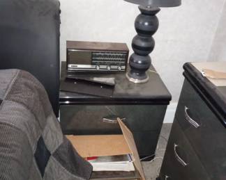 Night Stand and Black Lamp,